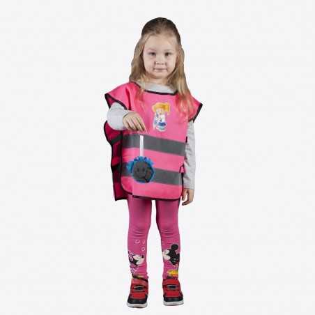 Светоотражающий детский жилет YoYo-K203 KID, с нанесённой печатью "Девочка"