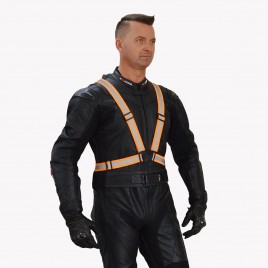 Rubber reflective braces for adults - orange