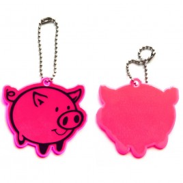 Reflektierender weicher Anhänger - rosa Schwein