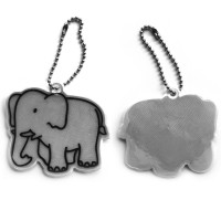 Weicher reflektierender Anhänger - silberner Elefant