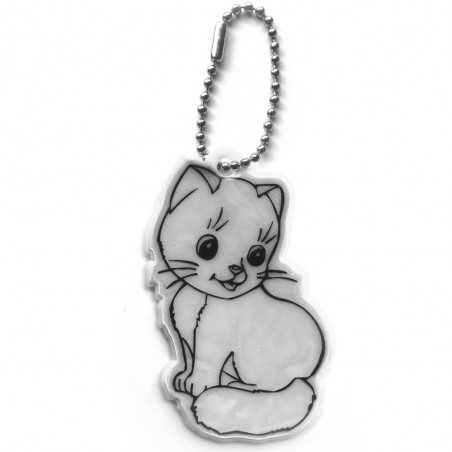Weicher reflektierender Anhänger - silberne Katze