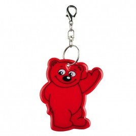Zawieszka odblaskowa miękka - Bear czerwona