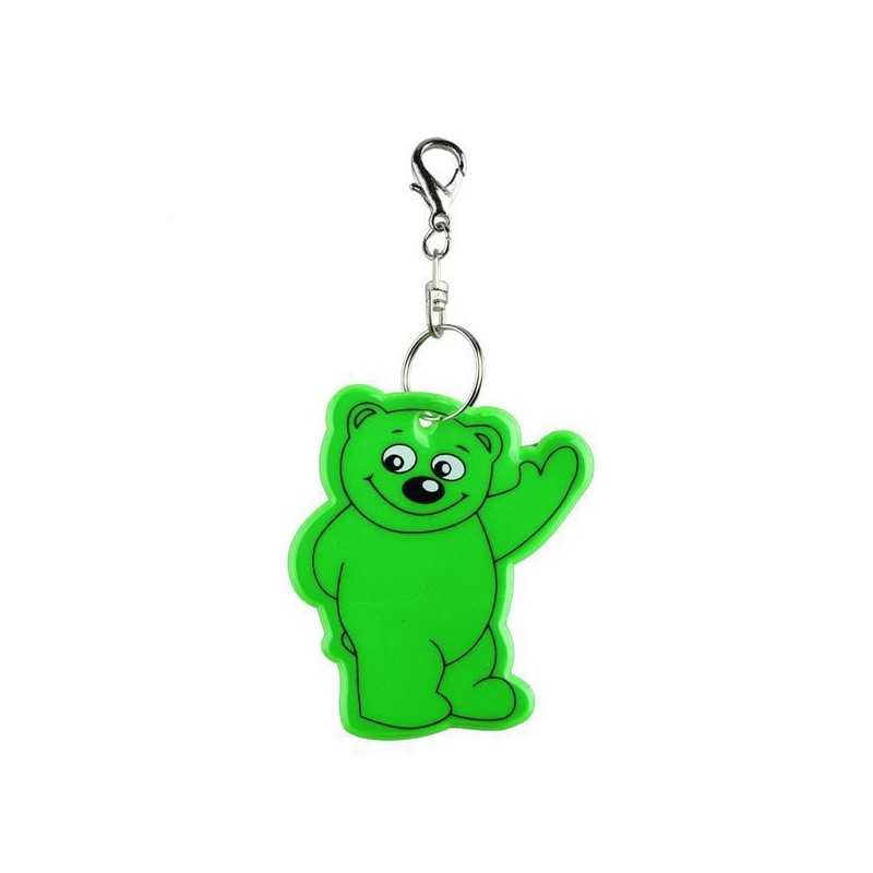 Zawieszka odblaskowa miękka - Bear zielona
