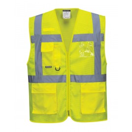 Netzweste mit Taschen C376 gelb