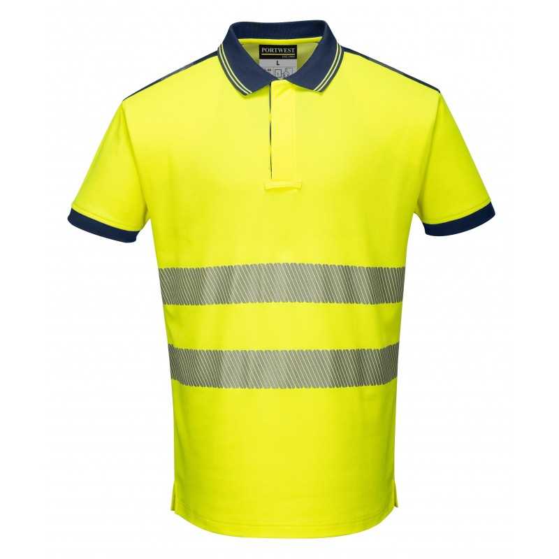 Koszulka Polo ostrzegawcza CE T180 żółta