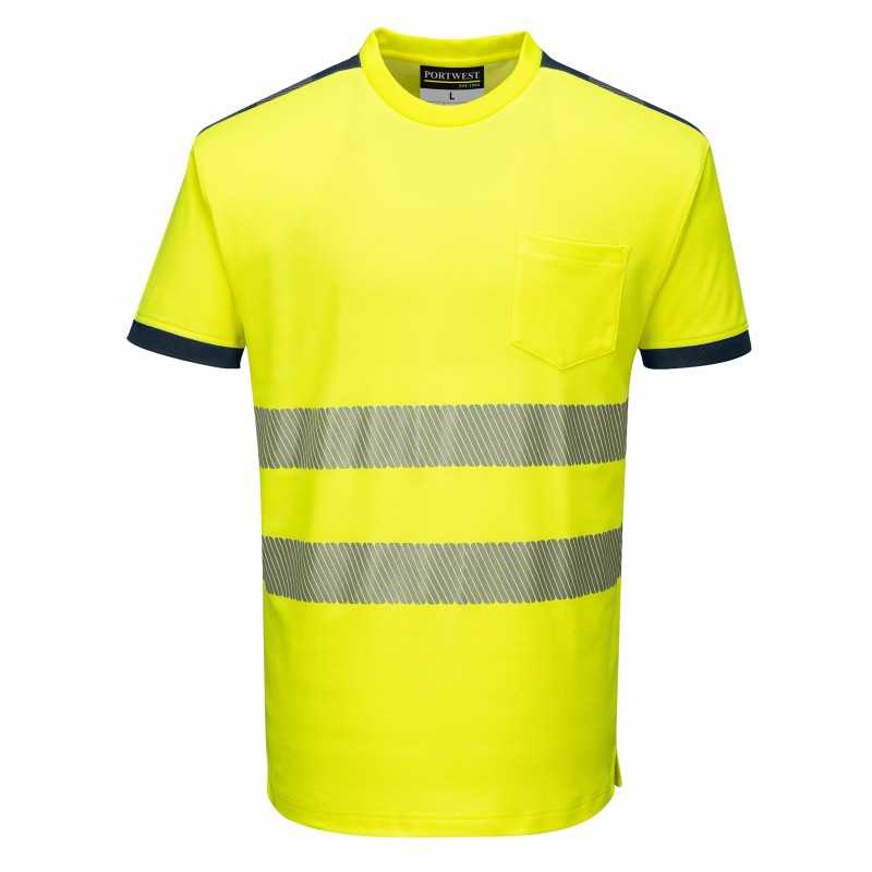 T-Shirt ostrzegawczy CE T181 żółty