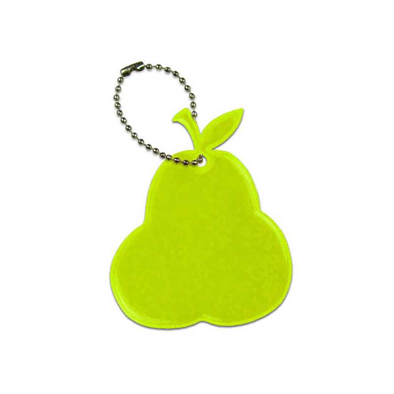 Soft reflector on chain / snap hook - pear