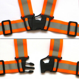 Rubber reflective braces for adults - orange
